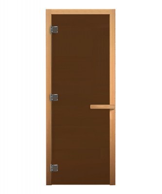 Дверь для бани/сауны Везувий Бронза Матовая 1900х700 мм (8 мм, 3 петли 716 GB)