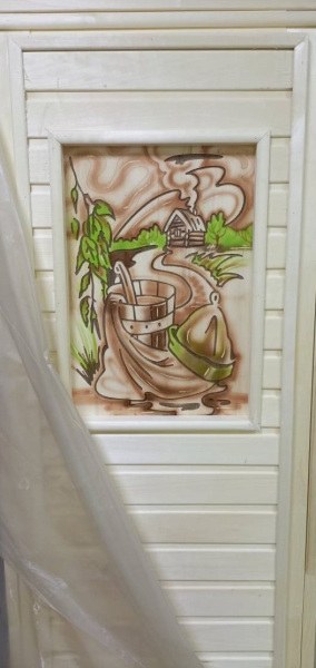 Дверь ЛИПА  с рисунком 1,9*0,7 (коробка листва) Радуга 1900х700 мм