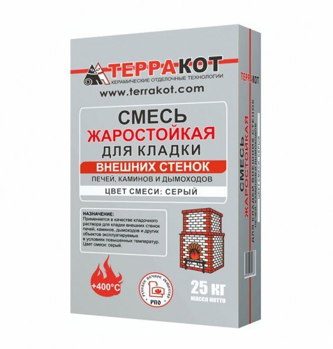 Смесь кладочная Терракот для наружных работ, жаростойкая, 25 кг