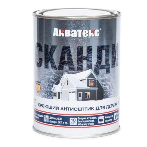 Кроющий антисептик для древесины Акватекс Сканди лакрица 0,75 л