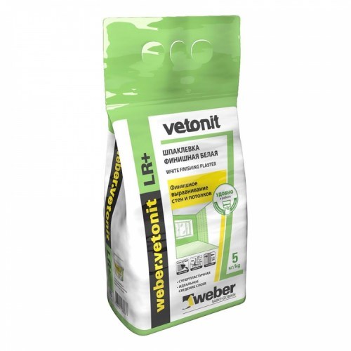 Шпаклевка финишная полимерная Weber.Vetonit LR+ белая 5 кг