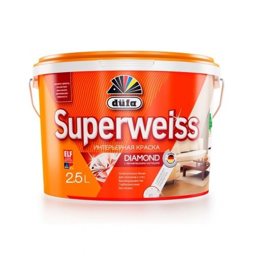 Краска Dufa Superweiss RD 4 влагостойкая супербелая 2,5 л