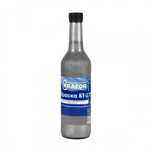 Краска Krafor БТ-177 серебрянка 0,5 л