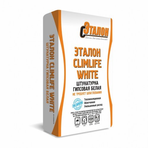 Штукатурка гипсовая Эталон ClimLife White белая 30 кг