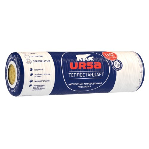 Минеральная вата URSA ТеплоСТАНДАРТ 100х1220х6560 мм (1 мат)