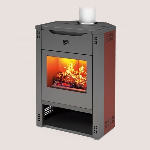 Печь-камин Теплодар Кадриль (графит бордо)