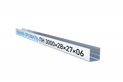 Профиль направляющий Knauf ПН 27х28х3000 мм 0.6 мм
