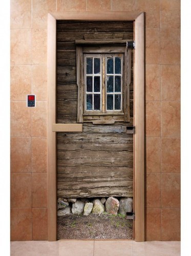 Дверь для сауны стеклянная DoorWood с фотопечатью A042