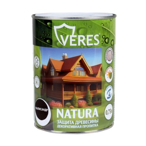 Защитно-декоративное покрытие для древесины Veres Natura Палисандр 0,75л.