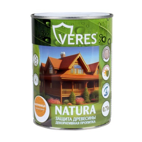 Защитно-декоративное покрытие для древесины Veres Natura Калужница 0,75л.