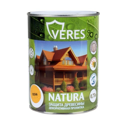 Защитно-декоративное покрытие для древесины Veres Natura Сосна 0,75л.