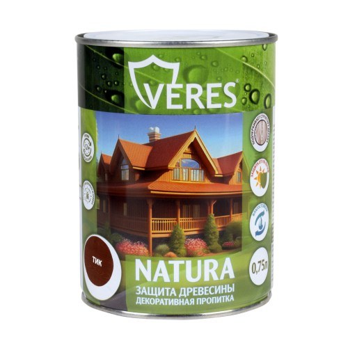 Защитно-декоративное покрытие для древесины Veres Natura Тик 2,7л.