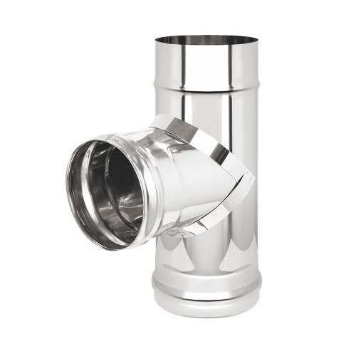 Тройник для дымохода Везувий Ø 120 мм 0,8 мм 90° (с заглушкой)