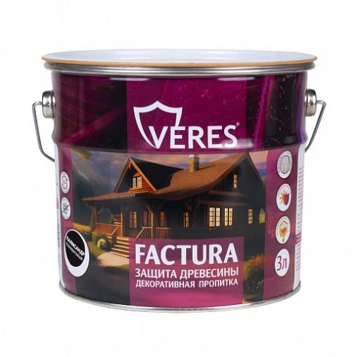 Защитно-декоративное покрытие для древесины Veres Factura Палисандр 3л.