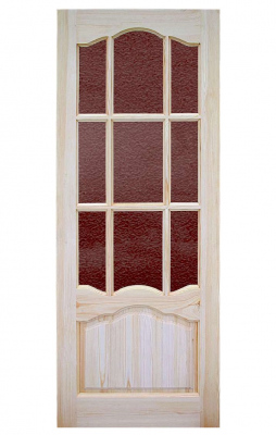 Дверь филенчатая Радуга 2000х700 мм с коричневым стеклом 1-ый сорт