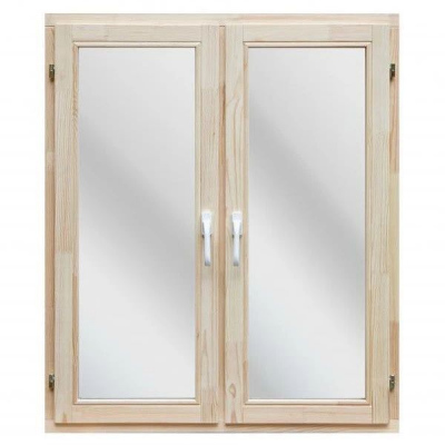 Окно деревянное со стеклопакетом Радуга 1000х1000 мм двухстворчатое створки поворотные