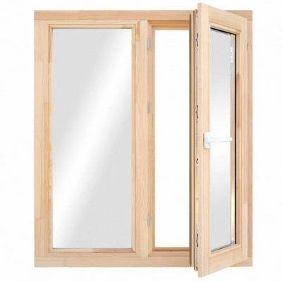 Окно деревянное со стеклопакетом Радуга 1300х1000 мм двухстворчатое створка поворотная