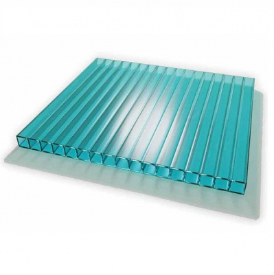 Сотовый поликарбонат Поликарбо бирюза 4 мм 2,1х6 м