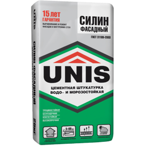 Штукатурка цементная Unis Силин Фасадный 25 кг
