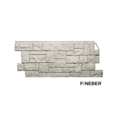 Фасадная панель Fineber Камень дикий Жемчужный