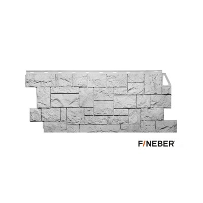 Фасадная панель Fineber Камень дикий Мелованный белый