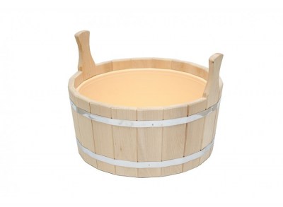 Шайка для бани Радуга 17 л. с пласт. вставкой (ШП-17)