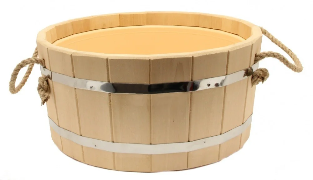 Таз для бани Радуга 17 л. с пласт. вставкой (ТП-17)