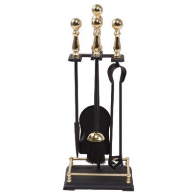 Каминный набор Радуга D15160РК (черный с латунью)