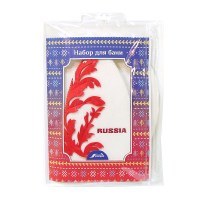 Набор "Russia" (шапка, коврик), фетр белый