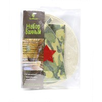 Набор д/бани "Камуфляж" (шапка, рукавица, коврик)