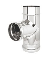 Тройник для дымохода Везувий Ø 200 мм 0,5 мм 90° (с заглушкой)