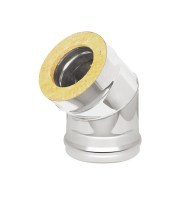 Сэндвич-колено Везувий Ø 130/220 мм 0,8/0,5 мм 135° нерж./нерж.