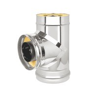 Сэндвич-тройник Везувий Ø 130/220 мм 0,8/0,5 мм 90° нерж./нерж.