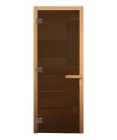 Дверь для бани/сауны Везувий Бронза Матовая 1700х700 мм (8 мм, 3 петли 716 GB)