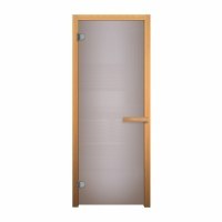 Дверь для бани/сауны Везувий Сатин Матовая 1900х700 мм (6 мм, 2 петли 716 CR)