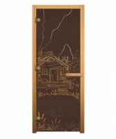 Дверь для бани/сауны Везувий Бронза Матовая БАНЬКА 1900х700 мм