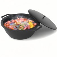 Казан чугунный Везувий 14 л с крышкой и ручкой