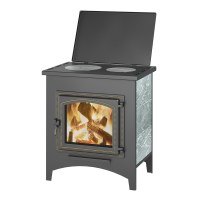 Печь-Камин Везувий ПК-04 (240) с плитой талькохлорит 12 кВт (200 м³) Ø 115мм