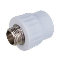 Муфта PP-R комбинированная с наружной резьбой 25 мм х 1/2" белая