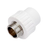 Муфта PP-R комбинированная с наружной резьбой 25 мм х 3/4" белая