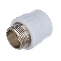 Муфта PP-R комбинированная с наружной резьбой 32 мм х 1" белая