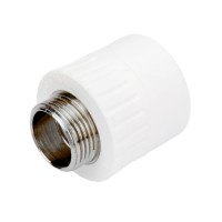 Муфта PP-R комбинированная с наружной резьбой 40 мм х 1" белая