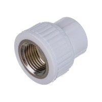 Муфта PP-R комбинированная с внутренней резьбой 20 мм х 1/2" белая