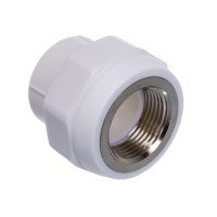 Муфта PP-R комбинированная с внутренней резьбой 25 мм х 3/4" белая