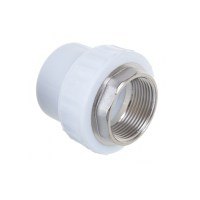 Муфта PP-R комбинированная с внутренней резьбой 40 мм х 1 1/4" белая