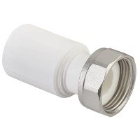 Муфта PP-R комбинированная с накидной гайкой 20 мм х 1/2" белая