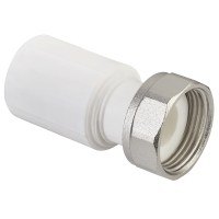 Муфта PP-R комбинированная с накидной гайкой 20 мм х 3/4" белая