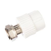 Муфта PP-R комбинированная с накидной гайкой 32 мм х 3/4" белая