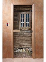 Дверь для сауны стеклянная Doorwood с фотопечатью A042