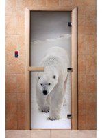 Дверь для сауны стеклянная Doorwood с фотопечатью A062